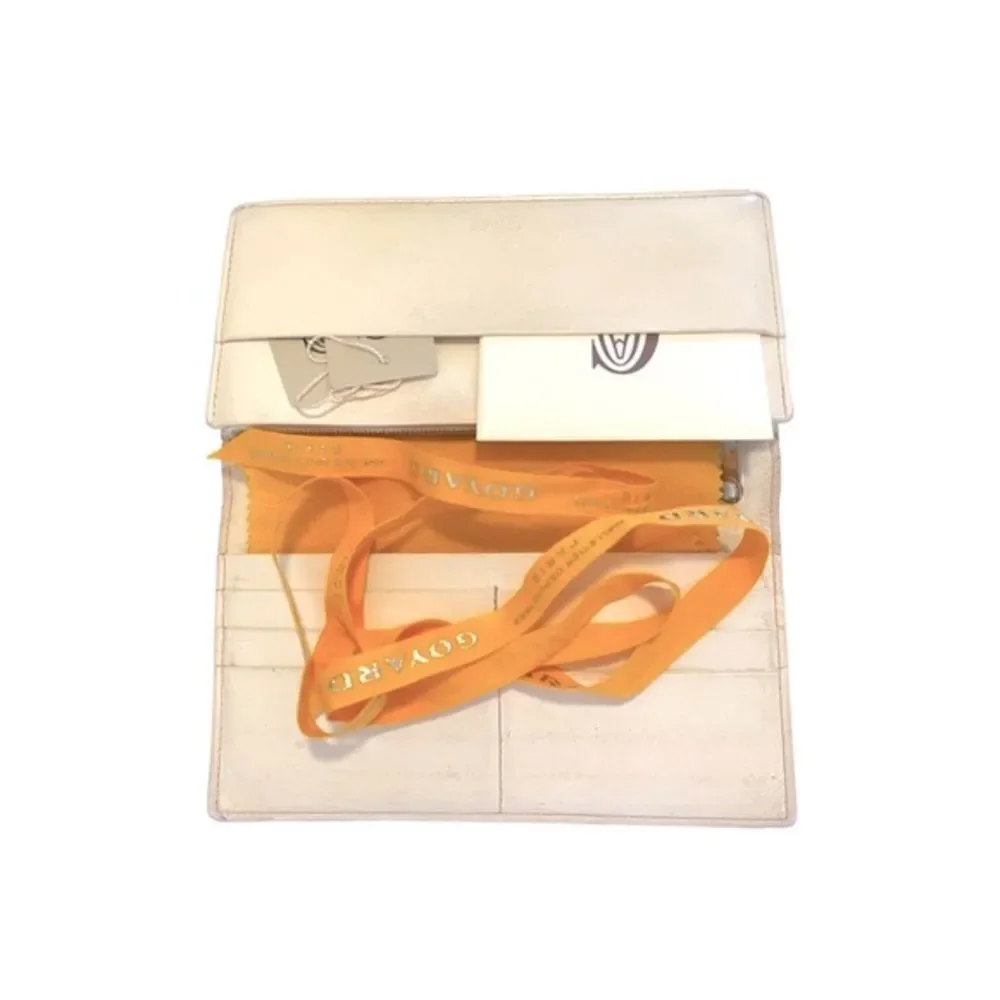 AUTHENTIC GOYARD PARIS Richelieu Bone Monogram Motif Print Long Flap Wallet